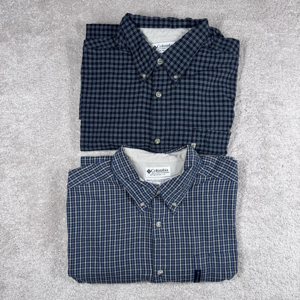 2 Columbia Men's‎ Cotton Flannel Shirt XXL Outdoor Button Down